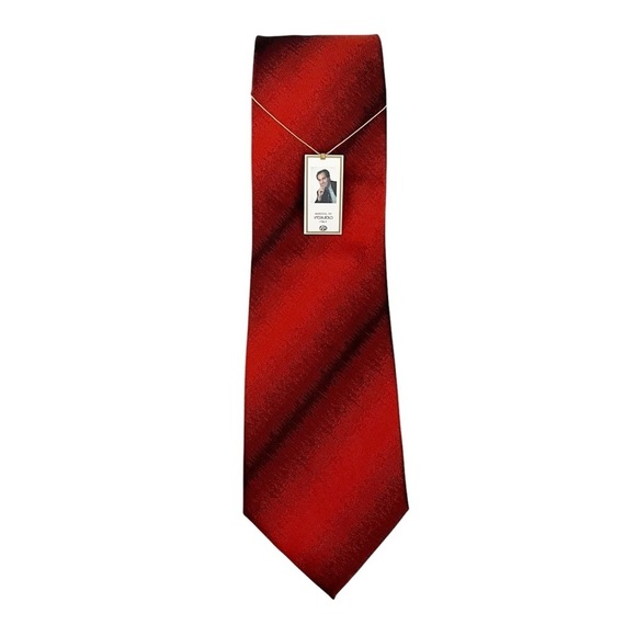 NWT Vito Rufolo Italy Men's Neck Tie Red Black Silk 58 in. Office Work Career - Picture 1 of 5